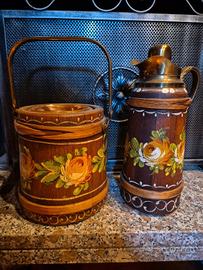 set bar vintage legno dipinto