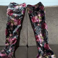 Stivali donna in velluto fantasia. Misura 40.