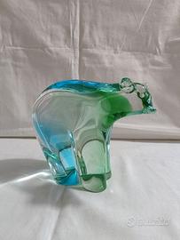 Scultura orso in vetro di Murano