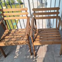 Sedie da esterno in legno (coppia)