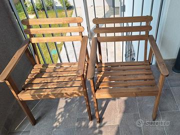 Sedie da esterno in legno (coppia)