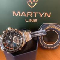 Orologio cronografo martyn line in acciaio