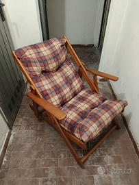 Sedia sdraio in legno