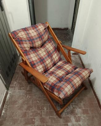 Sedia sdraio in legno