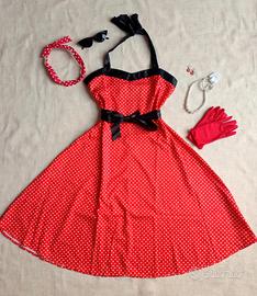 Abito pin up rockabilly '50s+vari accessori