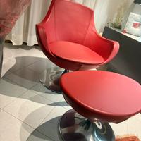 Set poltrona e Pouf ovetto art deco