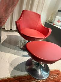 Set poltrona e Pouf ovetto art deco