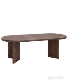 Tavolo moderno in legno massello color noce 180