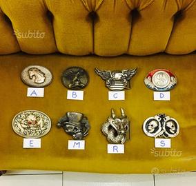 8 fibbie per cinture ORIGINALI e nuove