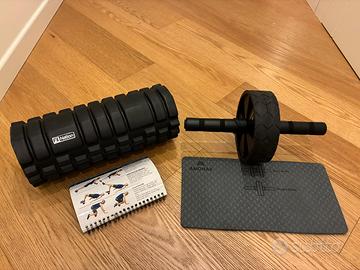 Rullo per automassaggio + ruota addominali