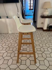 Sgabelli legno chiaro/ bianco nuovi mai usati