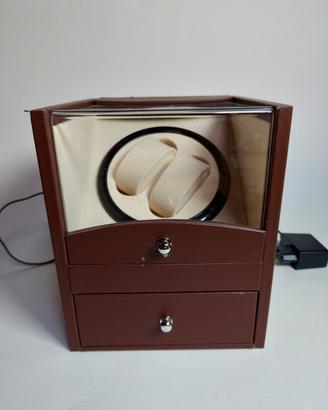 Scatola Carica Orologi Automatici in Pelle Marrone