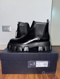 Prada Stivali Chelsea Monolith effetto spazzolato