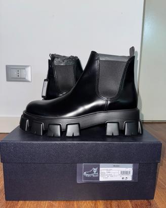 Prada Stivali Chelsea Monolith effetto spazzolato