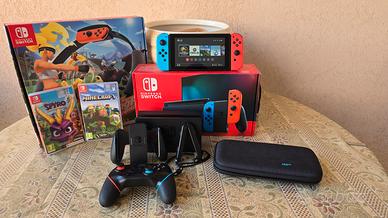 Nintendo switch con giochi e pro controller