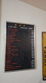 Listino prezzi Bar prezzario Anni 70 60x40 1978
