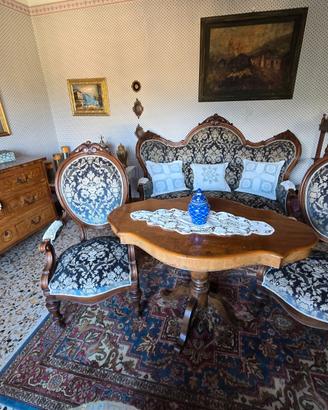 Divano 3 posti 2 sedie Stile Ligi Filippo XIX sec