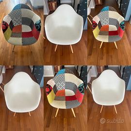 N.6 Sedie Poltrona EIFFEL in Tessuto Patchwork