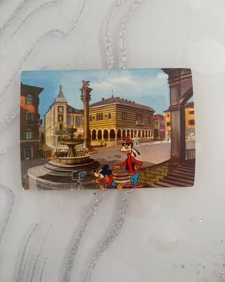 Cartolina Disney 1963 - Topolino e Pippo a Udine