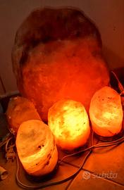 Lampada di Sale Himalayano Rosa grezza 5 pezzi