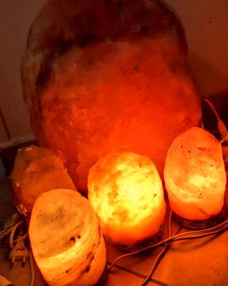 Lampada di Sale Himalayano Rosa grezza 5 pezzi