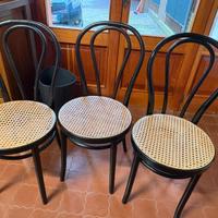 3 Sedie in paglia di vienna