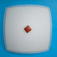 Plafoniera quadrata vetro opale  (1127)