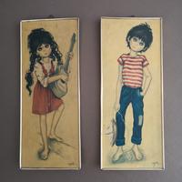 Stampe vintage Idylle Falconi Big Eyes anni 70