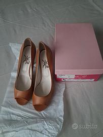 Décolleté open-toe Giada Donna color cannella N.40