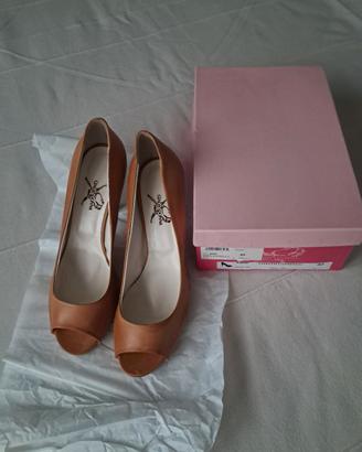 Décolleté open-toe Giada Donna color cannella N.40