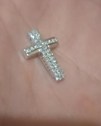 Croce oro 750 e diamanti naturali