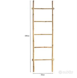 scala in bambù porta asciugamani