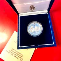 Moneta argento L 500 1989 lotta contro il cancro