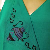 Abito tunica in lino verde acqua