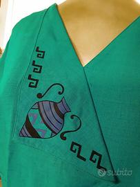 Abito tunica in lino verde acqua