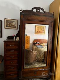 Armadio e letto stile liberty