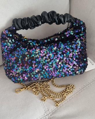 Borsa in paillettes nuova