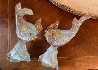 Coppia di pesci in vetro di Murano