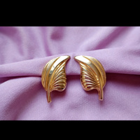 Vintage orecchini a clips Marella foglie oro