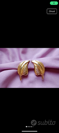 Vintage orecchini a clips Marella foglie oro