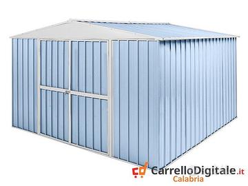 Box in Acciaio da giardino 360x345 cm azzurro