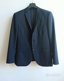 Giacca blu elegante nuova in lana David Naman (L)