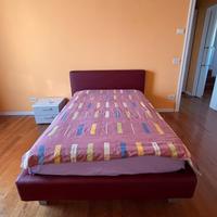 Letto una piazza e mezzo in pelle bordeaux