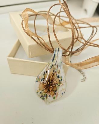 *Nuova* Collana Ciondolo vetro Murano Grande bei
