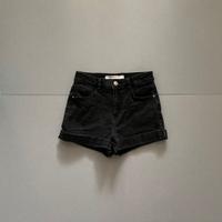 Zara Trafaluc Pantaloncini in denim nero a vita al