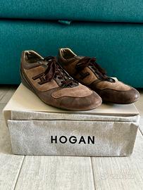 Hogan in camoscio e pelle marrone taglia 9