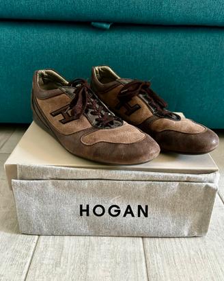 Hogan in camoscio e pelle marrone taglia 9
