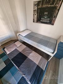 Letto a castello estraibile + materassi casettiera