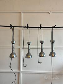Set 4 lampade a sospensione cromate – stile indust