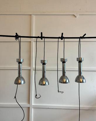 Set 4 lampade a sospensione cromate – stile indust